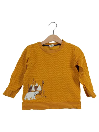 ALANA Kinder Pullover Gr. 98 Gelb Eisbär Fuchs Motiv Bio Baumwolle Sweatshirt