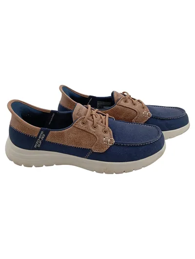 SKECHERS Herren Slipper Slip-Ins Schuhe Größe 37 Blau Casual