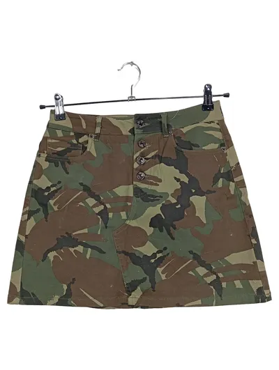 GUESS Damen Minirock Camouflage Gr. 28/S Military Style Baumwolle