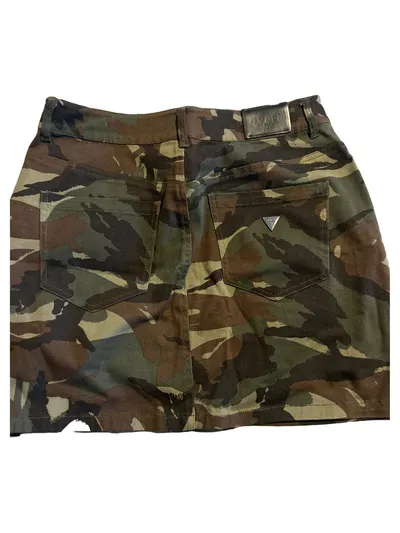 GUESS Damen Minirock Camouflage Gr. 28/S Military Style Baumwolle