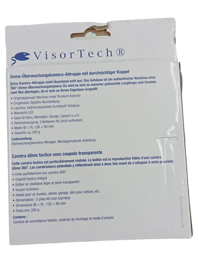 VisorTech Dome-Überwachungskamera-Attrappe Kamera Dummy LED Weiß