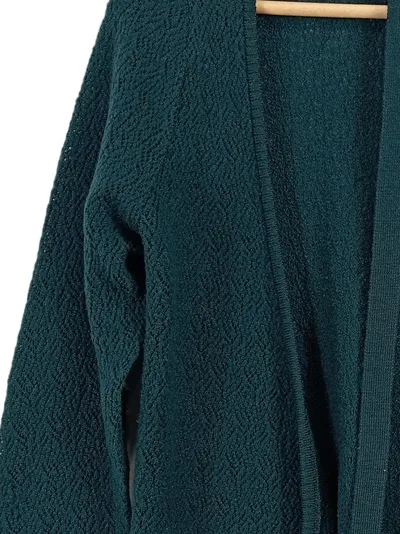 Schumacher Strickjacke Damen S Grün Casual Wickelpullover Wolle