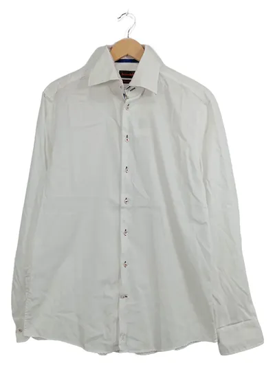 Jacques Britt Business Hemd Herren Gr. 50/L Weiß Langarm Elegant