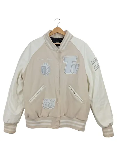 TRENDT VISION Bomberjacke Herren Gr. M Beige College Varsity Streetwear