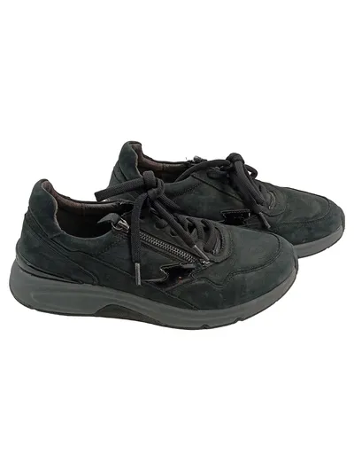 Gabor Damen Sneaker Low Grau Nubuk Reißverschluss Gr. 41 Comfort