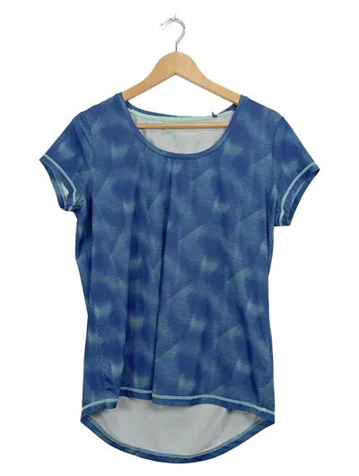 Crivit Damen Sport Shirt Funktionsshirt Rückenausschnitt Blau Gr. M 40/42