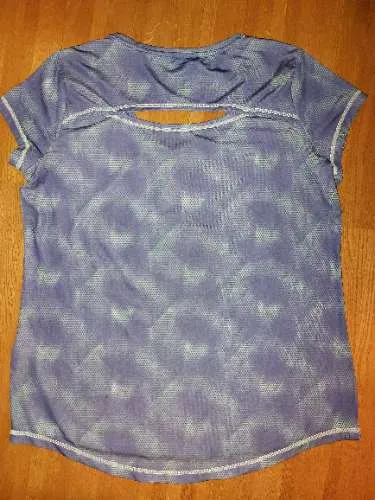 Crivit Damen Sport Shirt Funktionsshirt Rückenausschnitt Blau Gr. M 40/42