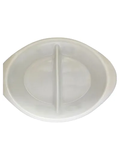 Glasbake J2352 Servierplatte Weiß Geteilt Vintage Milchglas USA