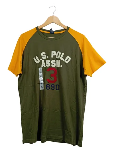 U.S. Polo Assn. Herren T-Shirt Gr. 48/M Grün Casual Logo-Print