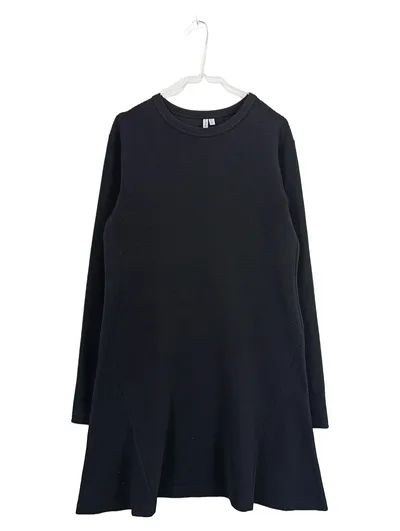 & Other Stories Strickkleid Damen Gr. 42 Schwarz Rippstrick Langarm A-Linie
