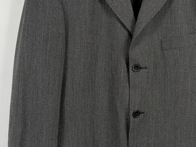 CINQUE Sakko Herren Gr. 50 L Grau Fischgrät Business Blazer Elegant Klassik