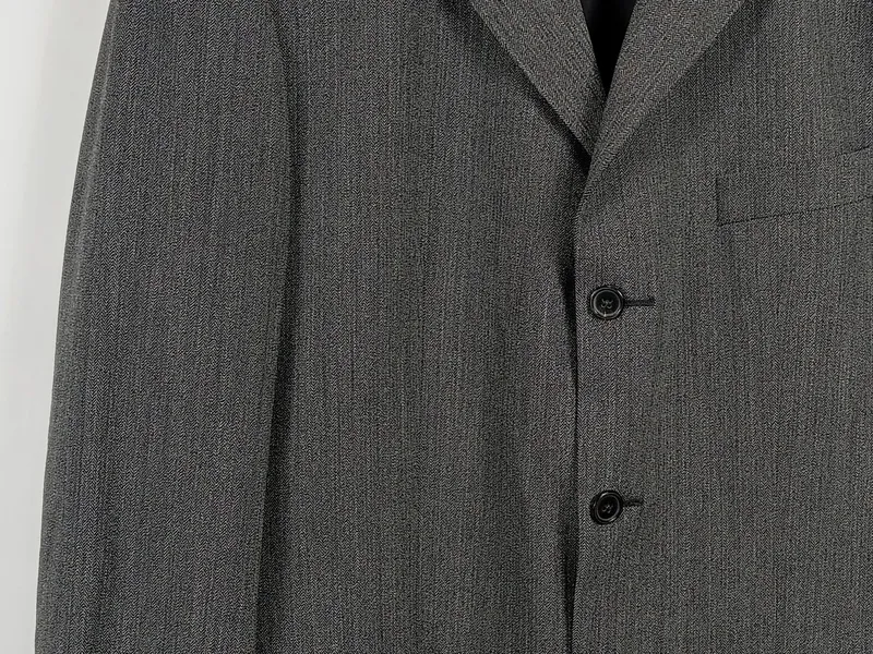 CINQUE Sakko Herren Gr. 50 L Grau Fischgrät Business Blazer Elegant Klassik 2