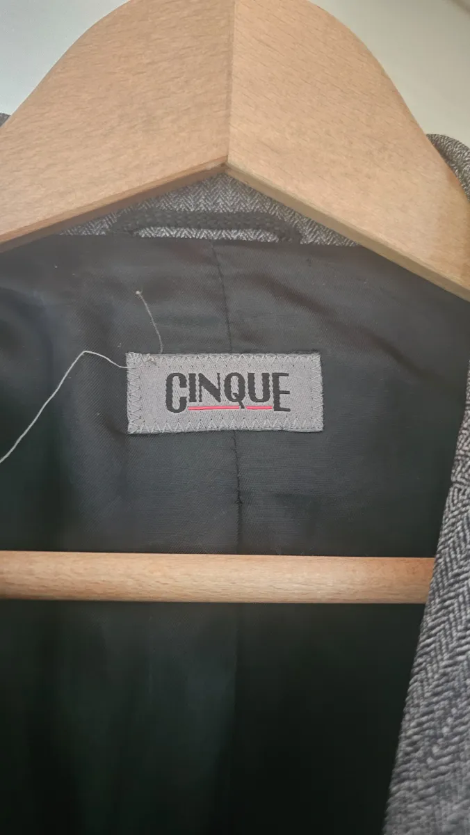CINQUE Sakko Herren Gr. 50 L Grau Fischgrät Business Blazer Elegant Klassik 4