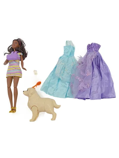 Barbie Welpenpflegerin Puppe mit Hund Zubehör Spielset Kinder Mehrfarbig