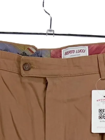 Berto Lucci Herren Anzughose Braun Business Bundfalte Gr. 56 W40