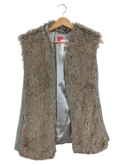 evaw wave Fellweste Damen Gr. 36/S Kunstfell Weste Braun Grau
