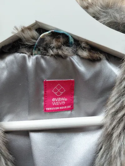 evaw wave Fellweste Damen Gr. 36/S Kunstfell Weste Braun Grau