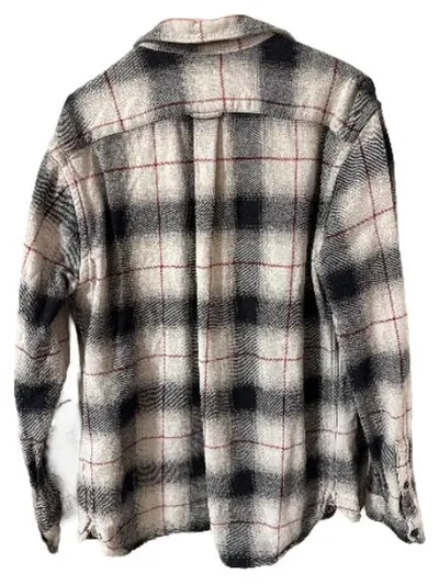 Levi's Flanellhemd Herren M Kariert Grau Schwarz Rot Baumwolle Langarm