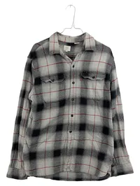 Levi's Flanellhemd Herren M Kariert Grau Schwarz Rot Baumwolle Langarm 3