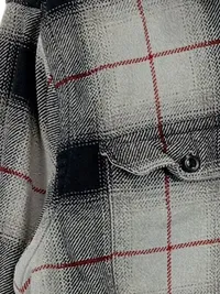 Levi's Flanellhemd Herren M Kariert Grau Schwarz Rot Baumwolle Langarm 5