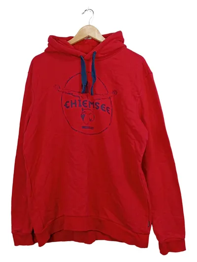 Chiemsee Hoodie Kapuzenpullover Herren Gr. XL Rot Logo-Print