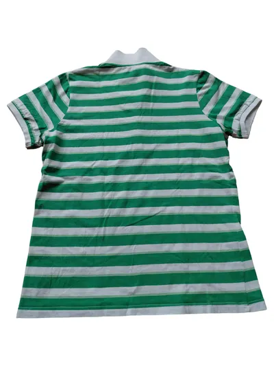 Basefield Poloshirt Herren Gr. 50/L Grün Gestreift Baumwolle Malibu Print Polo
