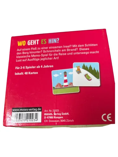moses. Wo geht es hin? Gedächtnisspiel Memo Reise 48 Karten Kinder ab 4