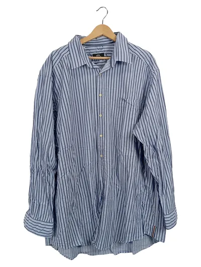 Walbusch Herren Business Hemd gestreift Blau Gr. 47-48