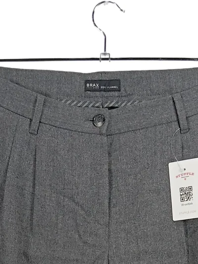 BRAX Damen Stoffhose Soft Flannel Gr. 46 Grau Business Bundfalte