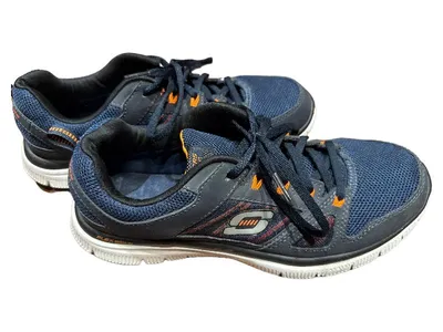 Skechers Flex Sole Herren Sneaker Low Gr. 42 Blau Orange Lightweight
