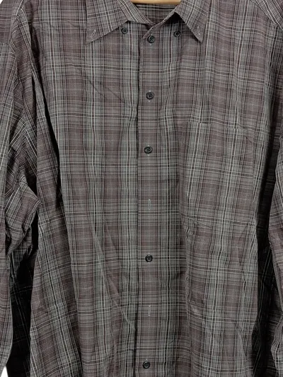 Walbusch Herren Freizeithemd Karo Braun Gr. 50 Langarm Casual