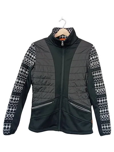 Icepeak Damen Outdoorjacke Gr. 38 Schwarz Ethno-Muster Softshell
