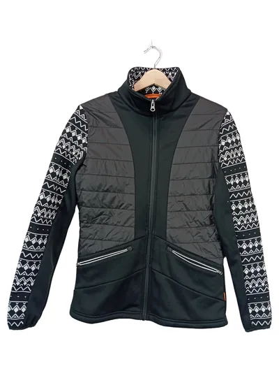Icepeak Damen Outdoorjacke Gr. 38 Schwarz Ethno-Muster Softshell