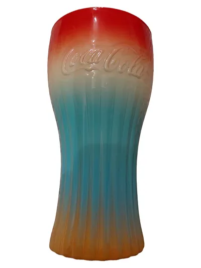 Coca-Cola Trinkglas Mehrfarbig Glas 300ml Retro Sammlerstück