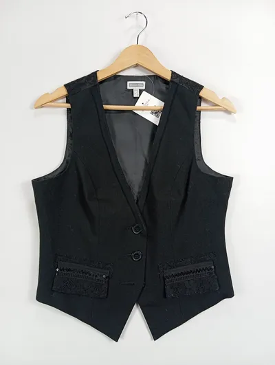 Street One Damen Anzugweste Elegant Schwarz Gr. 38