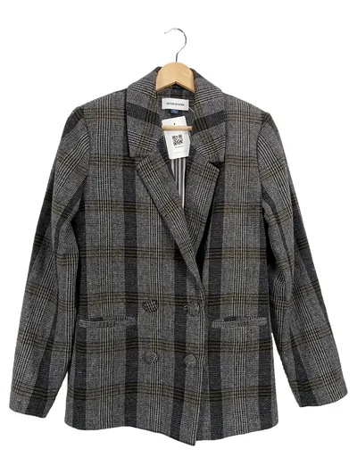 DENIM HUNTER Damen Blazer Sakko kariert Gr. 34 Grau Business