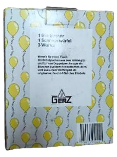 Gerz Knobel-Set Würfelbecher Leder Schnapswürfel 3 Würfel Trinkspiel Vintage