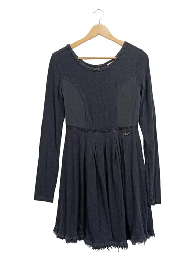 Khujo Damen Langarm Freizeitkleid Grau Gr. 38;M Baumwolle Casual