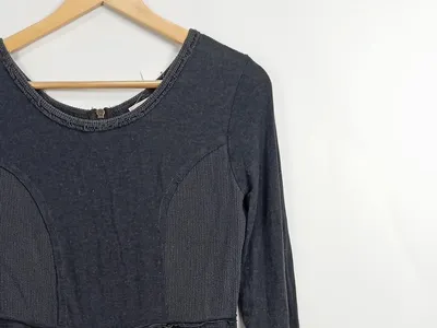Khujo Damen Langarm Freizeitkleid Grau Gr. 38;M Baumwolle Casual