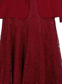 BlackButterfly Damen Spitzenkleid mit Bolero Rot Gr. XL Festlich Elegant 3