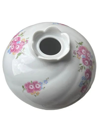 Freiberger Porzellan Vase Vintage Blumenmuster Weiß 8cm 11cm