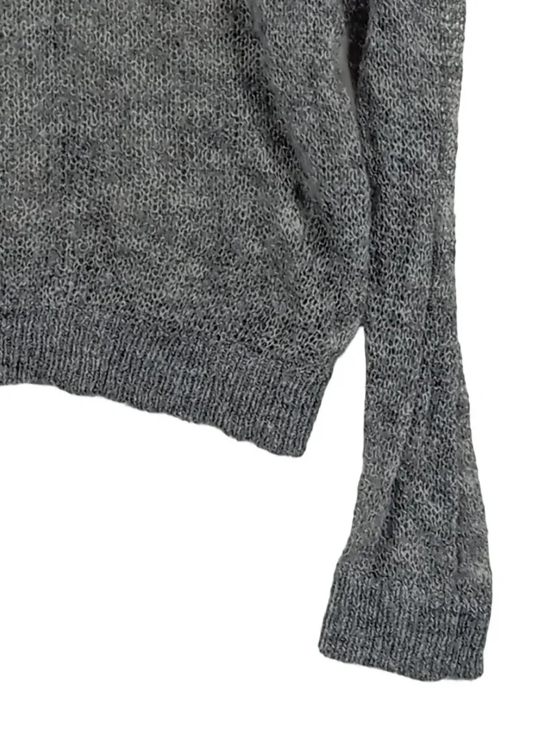 ASOS Design Pullover Herren Gr. 46/S Grau Strickpullover Wolle Mix Lochstrick 4