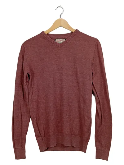 Petrol Industries Herren Pullover V-Ausschnitt Gr. S Rot Meliert Baumwolle