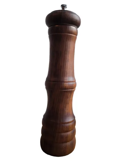 PETER DIENES Gewürzmühle Holz Klassisch Braun Knopf Metall 29cm