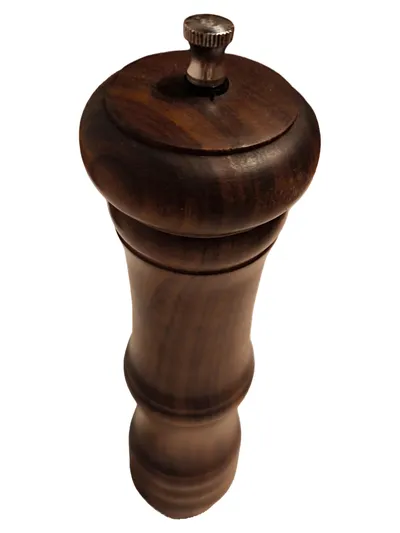 PETER DIENES Gewürzmühle Holz Klassisch Braun Knopf Metall 29cm