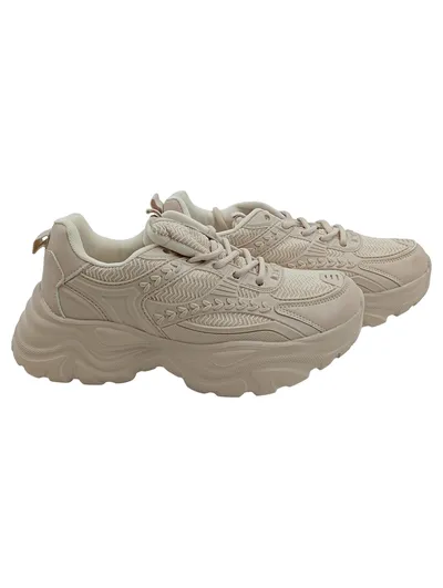HAWKWELL Damen Sneaker low Gr. 39 Beige Modern Freizeitschuh