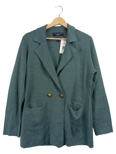 Paul Costelloe Damen Strickjacke Blazer Grün Gr. 38/M Wolle Casual