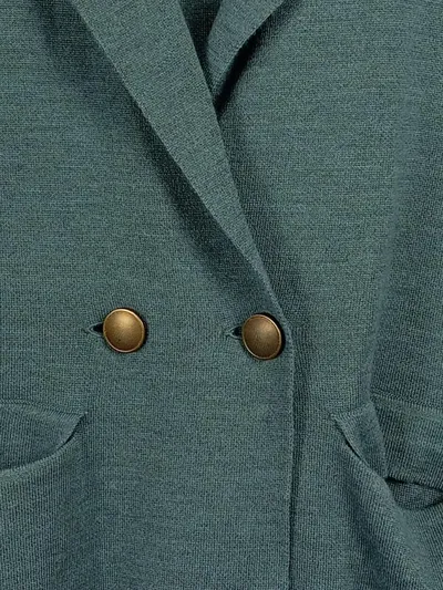 Paul Costelloe Damen Strickjacke Blazer Grün Gr. 38/M Wolle Casual