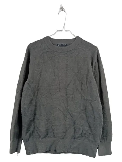SPAO Pullover Herren Gr. L Grau Strickpullover Rundhals Langarm Winter Casual
