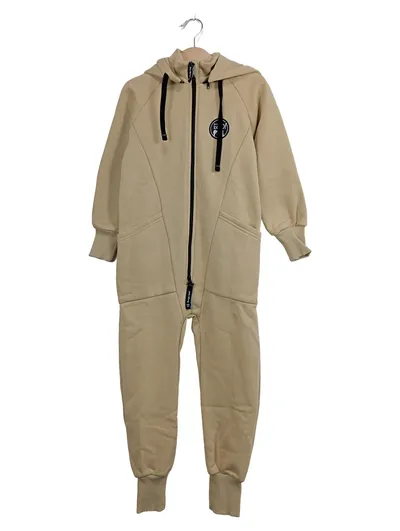 Bungly boo! Kinder Jumpsuit Overall Gr. 110 Beige Kapuze Baumwolle